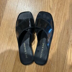 Jack Rogers Sloane x Band Jelly Black Sandals